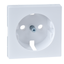 Central plate for SCHUKO socket-outlet insert, active white, glossy, System M thumbnail 4