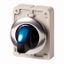 Illuminated selector switch actuator, RMQ-Titan, With thumb-grip, momentary, 3 positions, Blue, Metal bezel thumbnail 1