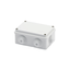 JUNCTION BOX WITH PLAIN SCREWED LID - IP55 - INTERNAL DIMENSIONS 120X80X50 - WALLS WITH CABLE GLANDS - GWT960ºC - GREY RAL 7035 thumbnail 1