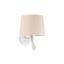 SAMBA White/ribbon beige wall lamp with reader thumbnail 1