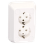 Robust - double socket outlet - 2P+E - surface - screwless - 16A - 250V - white thumbnail 4