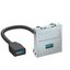 MTG-U3A F AL1 Multimedia support,USB 3.0 A-A with cable, socket-socket 45x45mm thumbnail 1