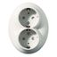 Renova - double socket outlet - 2P + E - 16 A - 250 V AC - white thumbnail 2