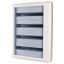Complete surface-mounted flat distribution board with window, white, 33 SU per row, 5 rows, type C thumbnail 1