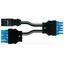 pre-assembled Y-cable Cca 2 x plug/socket black/blue thumbnail 1