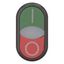 Double actuator pushbutton, RMQ-Titan, Actuators and indicator lights flush, momentary, White lens, green, red, inscribed, Bezel: black thumbnail 7