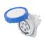 10° ANGLED FLUSH-MOUNTING SOCKET-OUTLET HP - IP66/IP67 - 3P+N+E 16A 200-250V 50/60HZ - BLUE - 9H - FAST WIRING thumbnail 2
