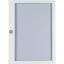 Flush mounted steel sheet door white, transparent with Profi Line handle for 24MU per row, 6 rows thumbnail 1