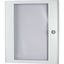 Sheet steel door transparent with rotary door handle HxW=1200x600mm, white thumbnail 2