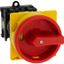 Main switch, T0, 20 A, rear mounting, 1 contact unit(s), 2 pole, Emergency switching off function, With red rotary handle and yellow locking ring, Loc thumbnail 8