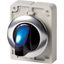 Illuminated selector switch actuator, RMQ-Titan, With thumb-grip, momentary, 3 positions, Blue, Metal bezel thumbnail 4