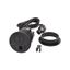 Incara Disq 80 2P+E Surface socket, USB Type-A+C charger, 2m cord cable outlet with 2P+E plug - black Ø80mm thumbnail 1