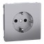 SCHUKO socket-outlet, shutter, screwl. term., stainless steel, System Design thumbnail 4