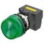 M22N Indicator, Plastic projected, Green, Green, 220/230/240 V AC, pus thumbnail 1