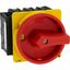 Main switch, P3, 63 A, flush mounting, 3 pole, 2 N/O, 2 N/C, Emergency switching off function, With red rotary handle and yellow locking ring thumbnail 21