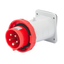 STRAIGHT FLUSH MOUNTING INLET - IP67 - 3P+E 32A 380-440V 50/60HZ - RED - 3H - SCREW WIRING thumbnail 1
