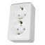 PRIMA - double socket-outlet with side earth - 16A, white thumbnail 2