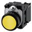 Pushbutton, 22 mm, round, plastic, yellow, pushbutton, flat, momentary contact type, with holder 1 NO, screw  3SU1100-0AB30-1BA0-Z Y15 thumbnail 2