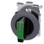 Selector switch, illuminable, 30 mm, round, Metal, matte, green, selector switch, short, front ring for flush installation, 3 switch positions I-O-II,  3SU1062-2DL40-0AA0-Z Y15 thumbnail 1