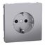 SCHUKO socket-outlet, shutter, screwl. term., stainless steel, System Design thumbnail 3
