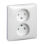 Exxact double socket-outlet unearthed screwless white thumbnail 4