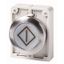 Illuminated pushbutton actuator, RMQ-Titan, Flat, momentary, White, inscribed, Metal bezel thumbnail 1