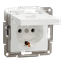 Asfora - single socket outlet with side earth - 16A lid wo frame white thumbnail 4