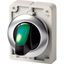 Illuminated selector switch actuator, RMQ-Titan, with thumb-grip, maintained, 2 positions (V position), green, Front ring stainless steel thumbnail 4