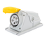 90° ANGLED SURFACE-MOUNTING SOCKET-OUTLET - IP44 - 3P+N+E 16A 100-130V 50/60HZ - YELLOW - 4H - SCREW WIRING thumbnail 1