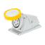 90° ANGLED SURFACE-MOUNTING SOCKET-OUTLET - IP67 - 2P+E 32A 100-130V 50/60HZ - YELLOW - 4H - SCREW WIRING thumbnail 1