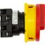 Main switch, T0, 20 A, flush mounting, 1 contact unit(s), 2 pole, Emergency switching off function, With red rotary handle and yellow locking ring thumbnail 2