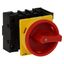 Main switch, P1, 40 A, flush mounting, 3 pole + N, 1 N/O, 1 N/C, Emergency switching off function, With red rotary handle and yellow locking ring, Loc thumbnail 19