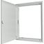 Flush-mounting door frame with sheet steel door and three-point turn-lock for 3-component system, W = 1200 mm, H = 2060 mm, white thumbnail 3