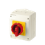 Load break switch COMO 4P 40A enclosed yellow/red handle thumbnail 1