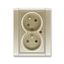 5593F-C02357 33 Double socket outlet with earthing pins, shuttered, with turned upper cavity, with surge protection thumbnail 2