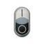 Double actuator pushbutton, RMQ-Titan, Actuators and indicator lights flush, momentary, White lens, white, black, inscribed, Bezel: black thumbnail 3