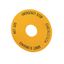 Emergency-Stop label, Yellow, black lettering, Round, 60 mm, de, en, fr, it, Front dimensions 25 × 25 mm thumbnail 4