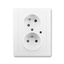 5593J-C02357 B1 Double socket outlet with earthing pins, shuttered, with turned upper cavity, with surge protection thumbnail 2
