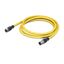 System bus cable M12B socket straight M12B plug straight yellow thumbnail 1