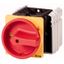 Main switch, T5, 100 A, flush mounting, 4 contact unit(s), 6 pole, 1 N/O, 1 N/C, Emergency switching off function, With red rotary handle and yellow l thumbnail 1