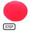 Button lens, flat red, STOP thumbnail 1
