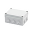 JUNCTION BOX WITH PLAIN QUICK FIXING LID - IP55 - INTERNAL DIMENSIONS 150X110X70 - WALLS WITH CABLE GLANDS - GWT960ºC - GREY RAL 7035 thumbnail 1