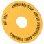 Emergency stop label, Yellow, black lettering, Round, 60 mm, de, en, fr, it, Front dimensions 25 × 25 mm thumbnail 6