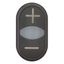 Double actuator pushbutton, RMQ-Titan, Actuators and indicator lights non-flush, momentary, White lens, black, black, inscribed, Bezel: black thumbnail 4