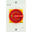 Main switch, P1, 25 A, surface mounting, 3 pole, 1 N/O, 1 N/C, Emergency switching off function, With red rotary handle and yellow locking ring, Locka thumbnail 46
