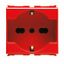 ITALIAN/GERMAN STANDARD SOCKET-OUTLET 250 V ac - FOR DEDICATED LINES - 2P+E 16A DUAL AMPERAGE - P40 - 2 MODULES - RED - PLAYBUS thumbnail 2