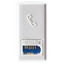 BRITISH STANDARD TELEPHONE SOCKET - 6 CONTACTS - SCREW-ON TERMINALS - 1 MODULE - SYSTEM WHITE thumbnail 1