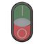 Double actuator pushbutton, RMQ-Titan, Actuators and indicator lights flush, momentary, White lens, green, red, inscribed, Bezel: black thumbnail 10