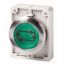 Illuminated pushbutton actuator, RMQ-Titan, Flat, momentary, green, inscribed, Metal bezel thumbnail 1
