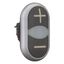 Double actuator pushbutton, RMQ-Titan, Actuators and indicator lights non-flush, momentary, White lens, black, black, inscribed, Bezel: titanium, arro thumbnail 11